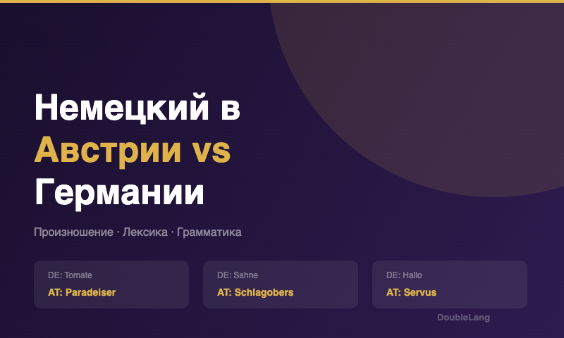 Немецкий в Австрии и Германии